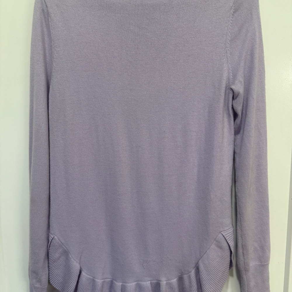 💜 Lilly Pulitzer Lavender Ruffle Hem Sweater – Size S - Picture 8 of 8